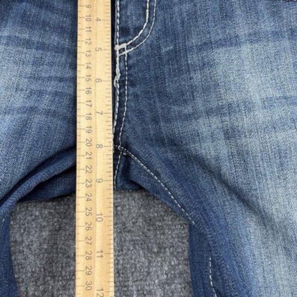 Cello Low Rise Boot Cut Jeans Embroidered Embellished Juniors 9 Y2K Distressed - Picture 14 of 16